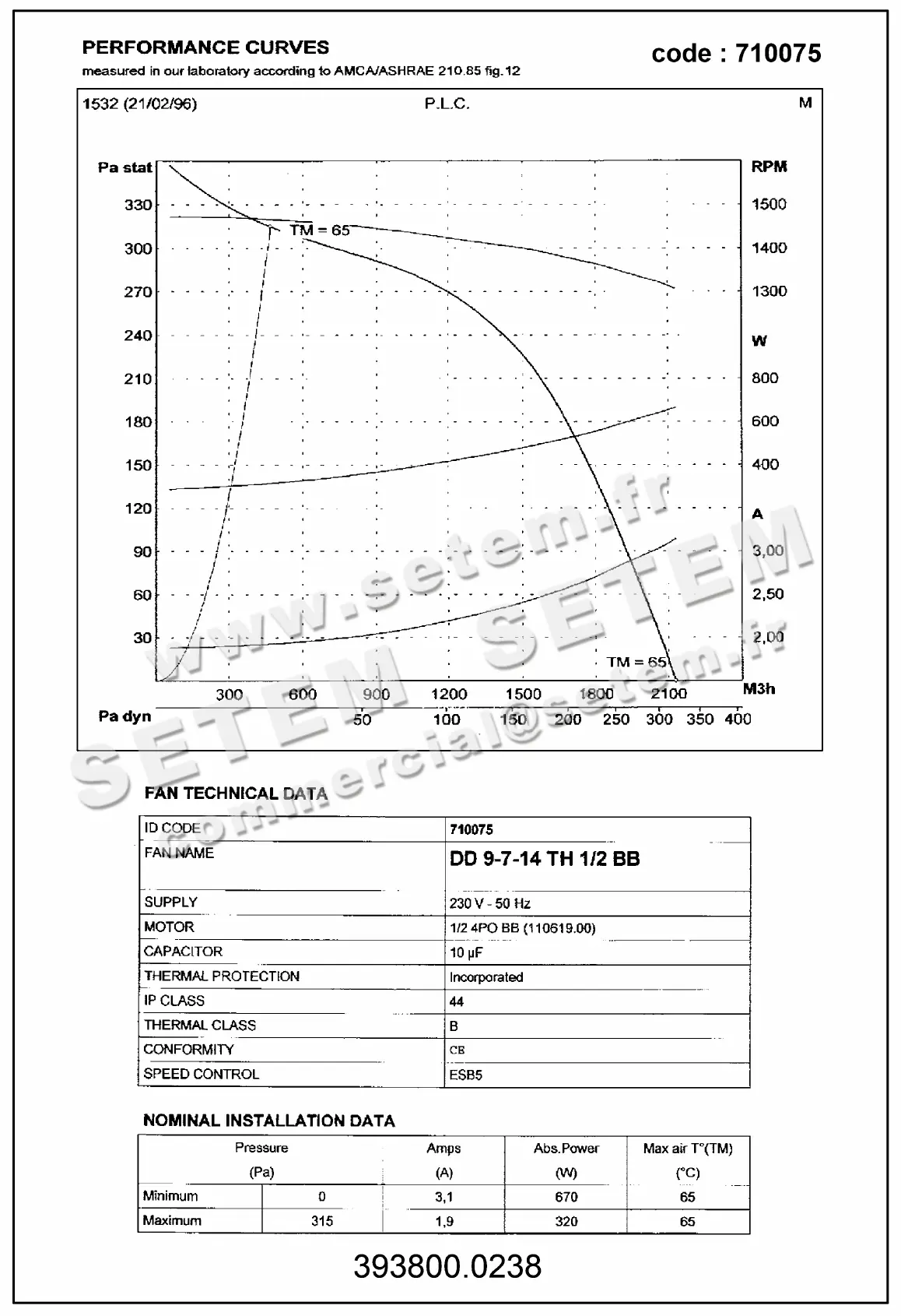 3938000238-VENTILATEUR LEMMENS DD9.7.14.TH.1/2.BB 130002 *710075* 3