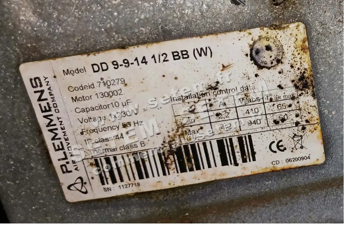 3938000365-VENTILATEUR LEMMENS DD9-9-14 1/2 BB *710279* 2