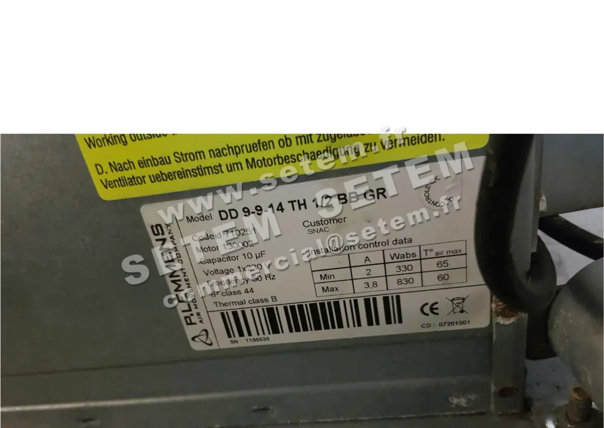 3938001241-VENTILATEUR LEMMENS DD9.9.14TH 1/2 BB GR *710251*