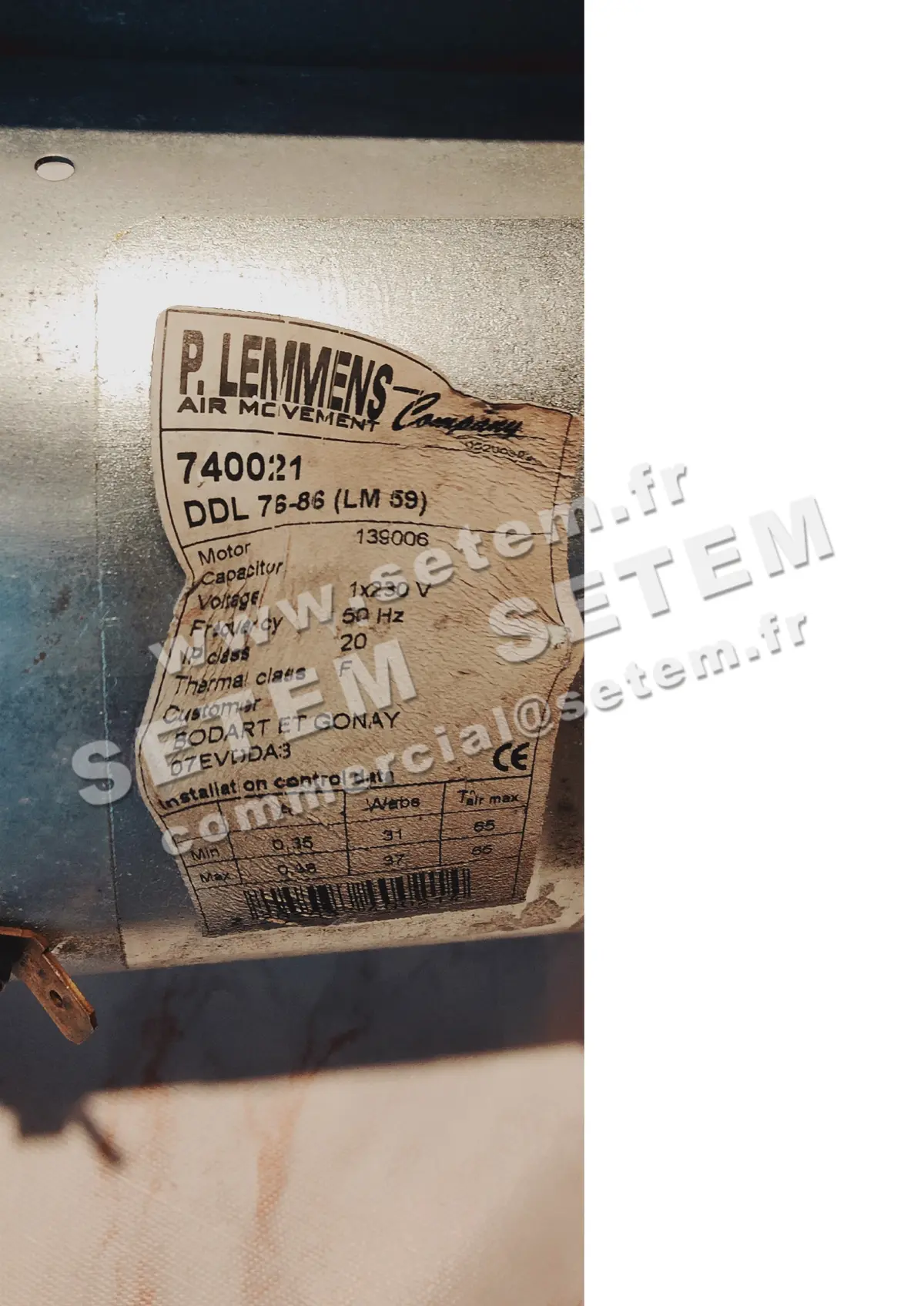 3938005000-VENTILATEUR LEMMENS DDL76X86 LM59 139006 *740021*