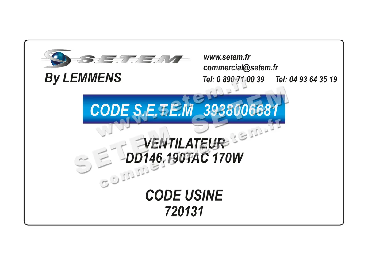 3938006681-VENTILATEUR LEMMENS DD146.190TAC 170W *720131*