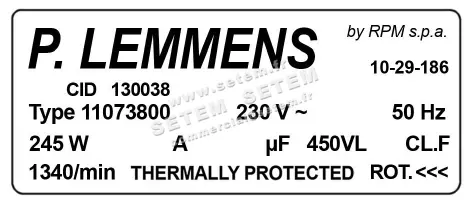 3938009014-MOTEUR LEMMENS 11073800 "130038" 2