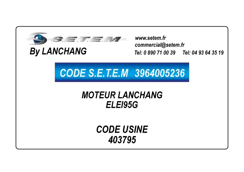 3964005236-MOTEUR LANCHANG ELEI95G "403795"