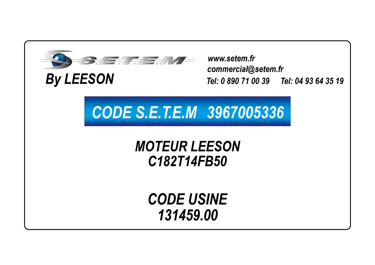 3967005336-MOTEUR LEESON C182T14FB50 *131459.00*