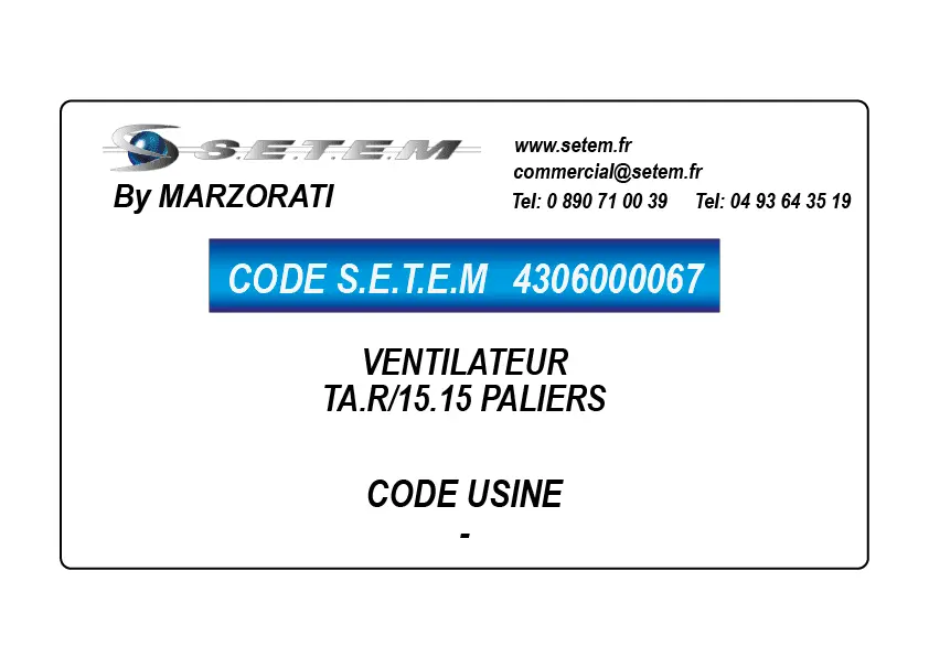 4306000067-VENTILATEUR MARZORATI TA.R/15.15 PALIERS