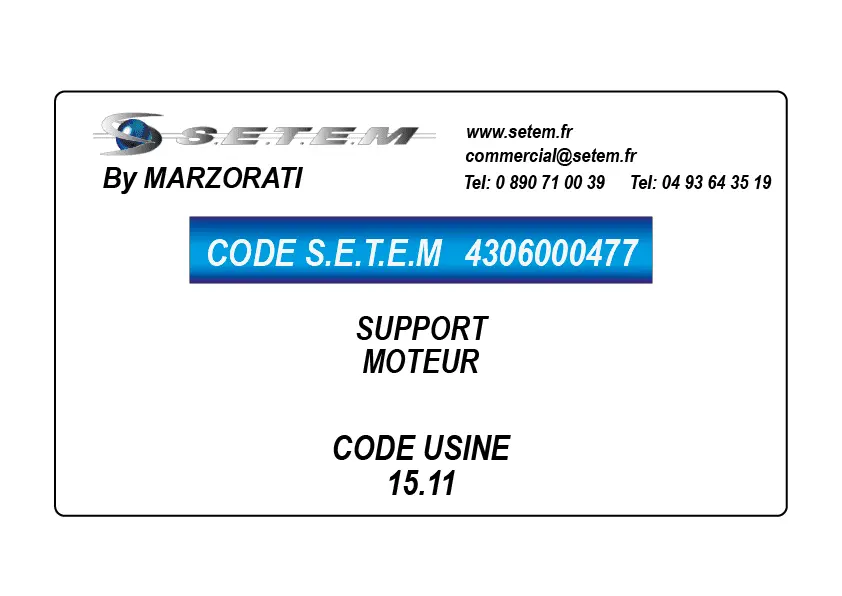 4306000477-SUPPORT MARZORATI MOTEUR * 15.11*
