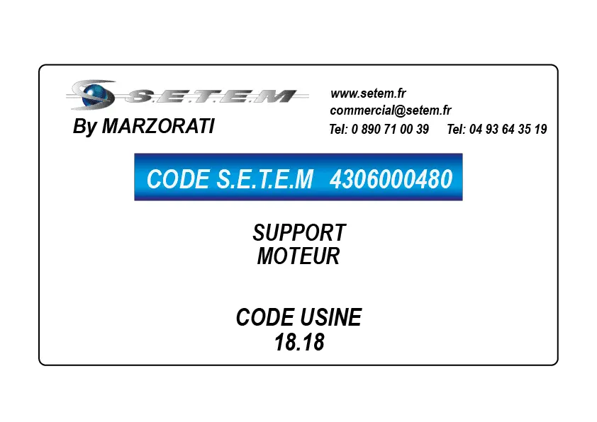 4306000480-SUPPORT MARZORATI MOTEUR * 18.18*