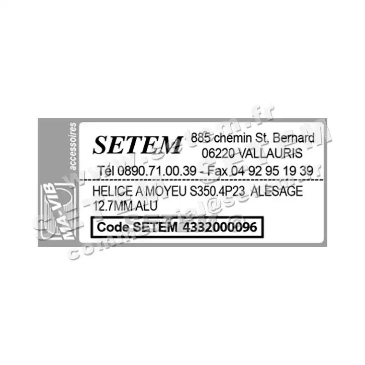 4332000096-HELICE A MOYEU S350.4P23 A12.7MM ALU MAVIB 3