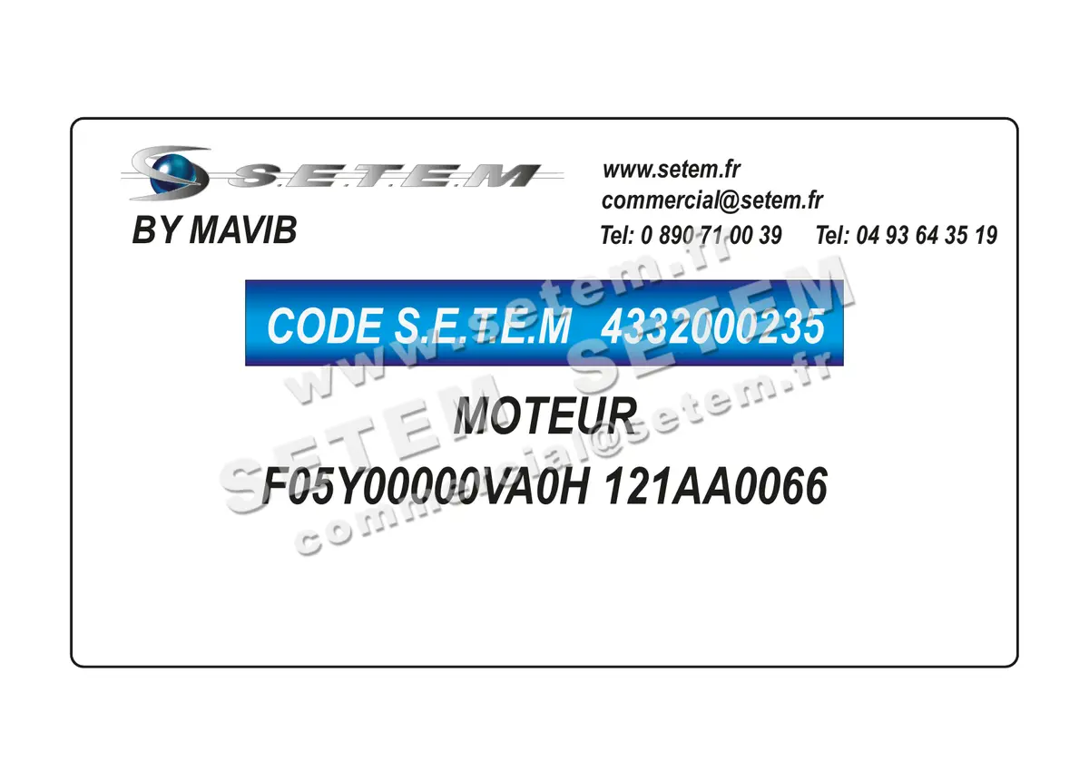 4332000235-MOTEUR MAVIB F05Y00000VA0H "121AA0066" 2
