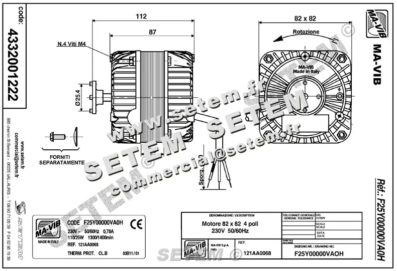 4332001222-MOTEUR MAVIB F25Y00000VA0H "121AA0068" 2