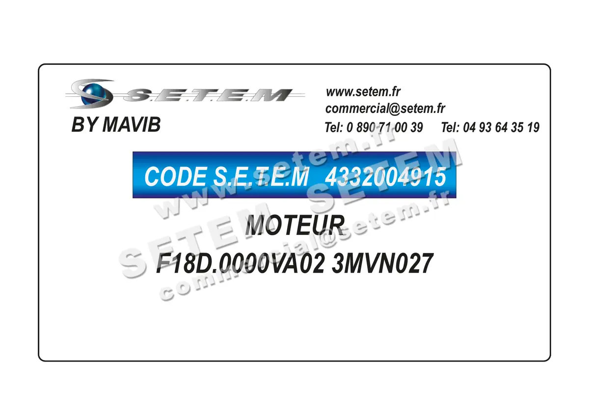 4332004915-MOTEUR MAVIB F18D.0000VA02 "3MVN027" 2