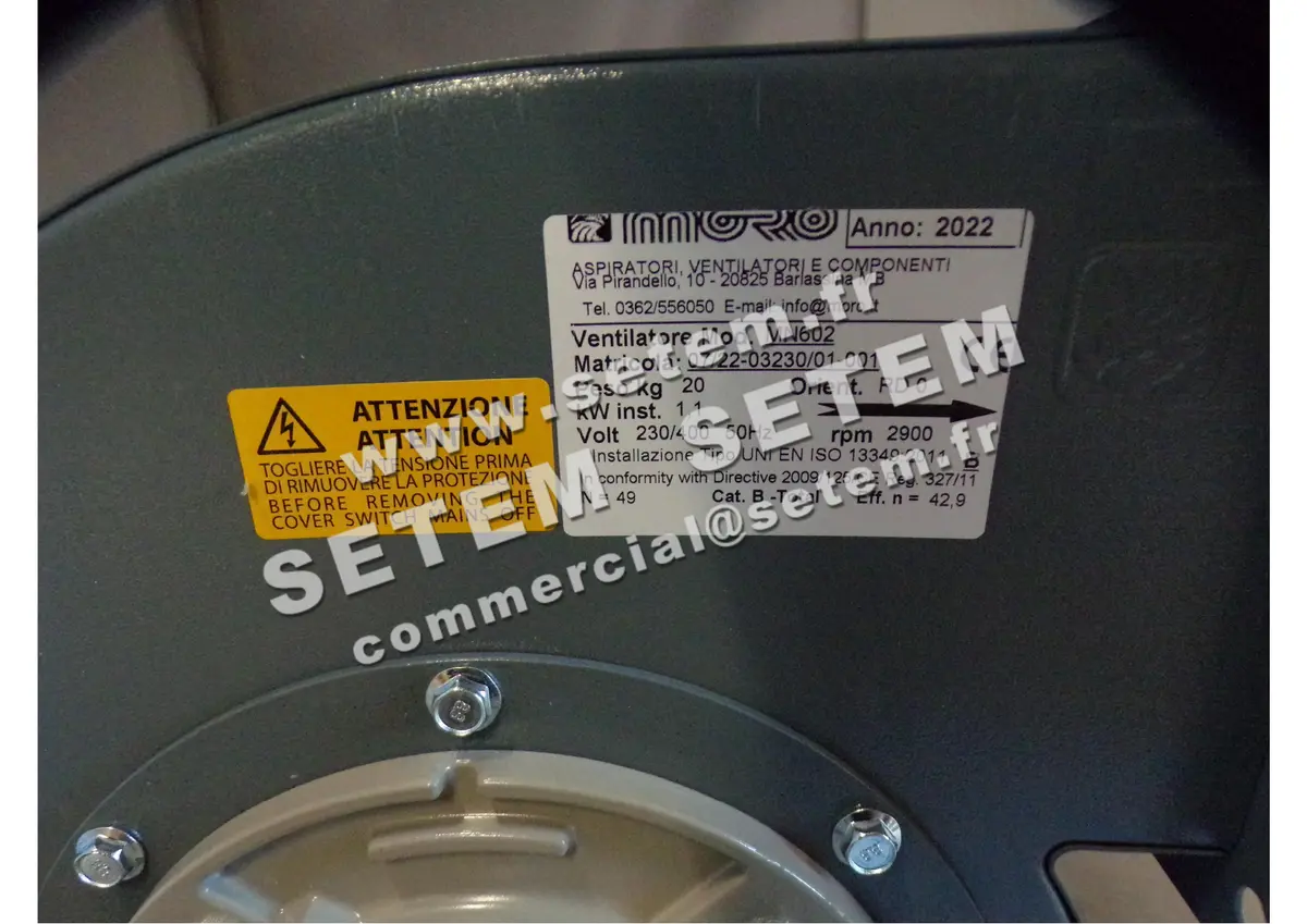 4335005000-VENTILATEUR MORO MN602 RD 0° 1.10KW 2P T230/400V 4