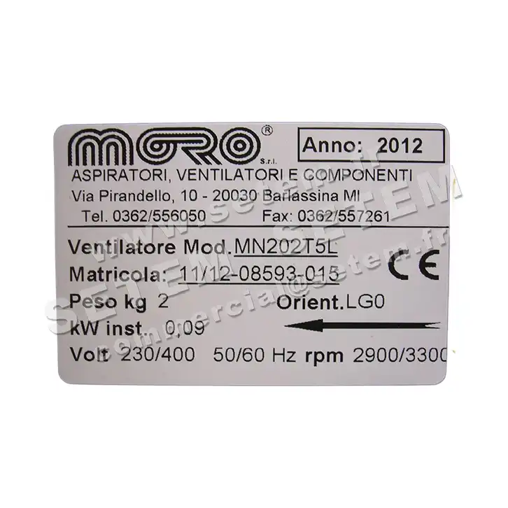 4335005680-VENTILATEUR MORO MN202.LG0 0.09KW 2P T230/400V 3