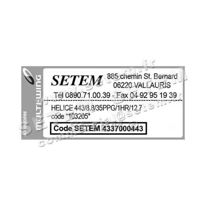 4337000443-HELICE 443/8.8/35/PPG/1HR/12.7 MULTIWING 3