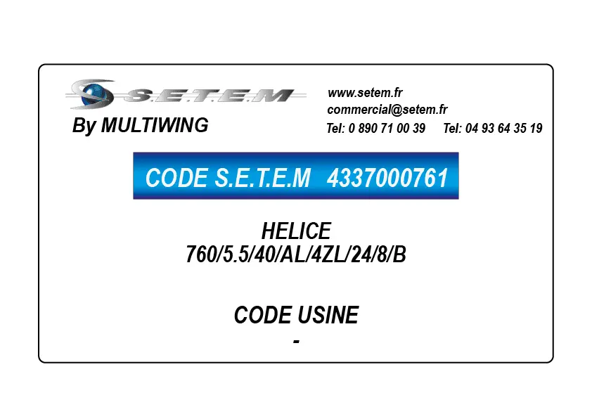 4337000761-HELICE 760/5.5/40/AL/4ZL/24/8/B MULTIWING