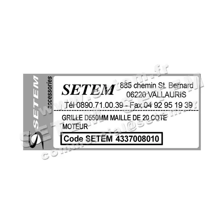 4337008010-GRILLE MULTIWING D550MM MAILLE DE 20 COTE MOTEUR 3