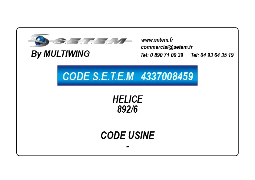 4337008459-HELICE 892/6-6/43.5/AL/5ZL/38/10/82/A MULTIWING