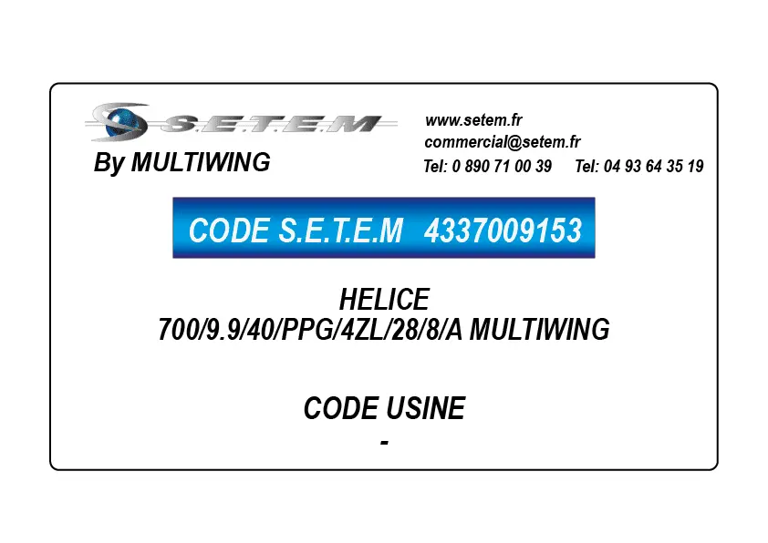 4337009153-HELICE 700/9.9/40/PPG/4ZL/28/8/A MULTIWING