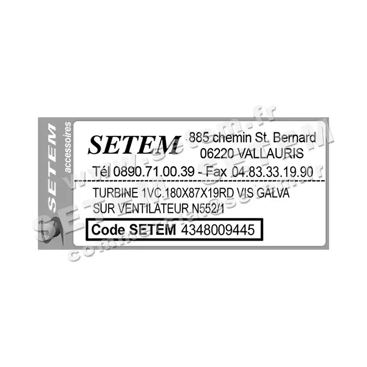 4348009445-TURBINE MISTRAL 1VC.180X87X19RD VIS GALVA SUR VENTILATEUR N552/1 3