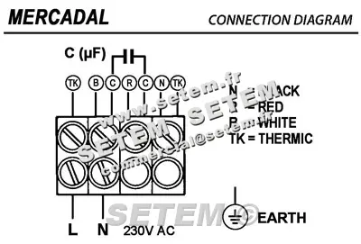 4355009061-MOTEUR MERCADAL BP80M6 0.15KW 6P M230V "720381214" 3