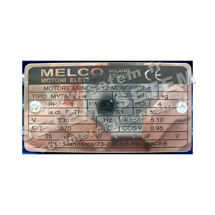 4366001852-MOTEUR MELCO VARIABLE 0.75KW 4P M230V HA80 B14 MYT80B.4 3