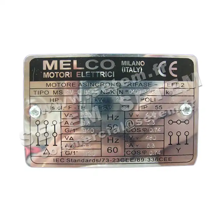 4366006561-MOTEUR MELCO VARIABLE 2.20KW 6P T230/400V HA112 B5 SERIE E 2