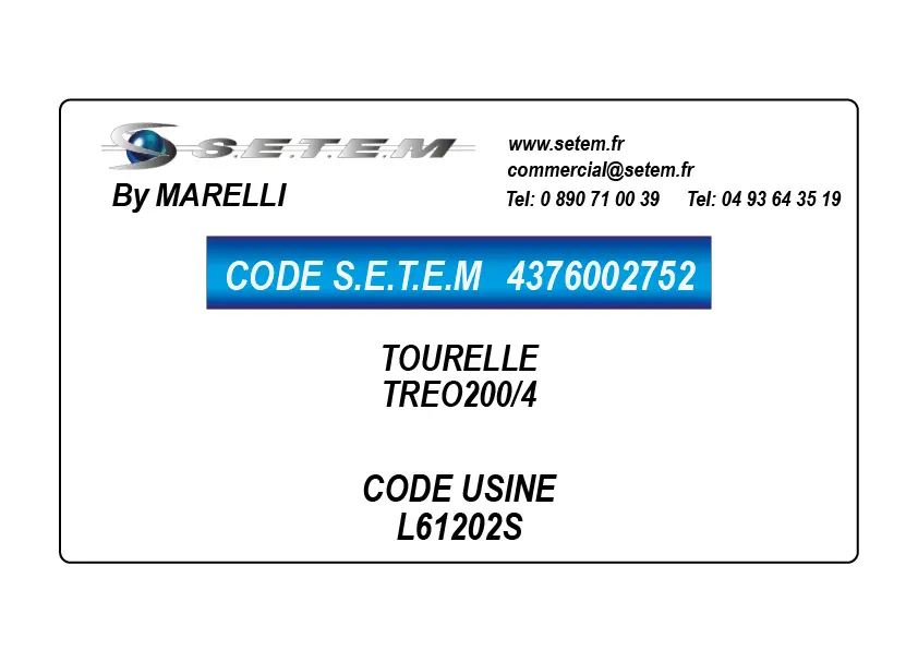 4376002752-TOURELLE MARELLI TREO200/4 *L61202S*