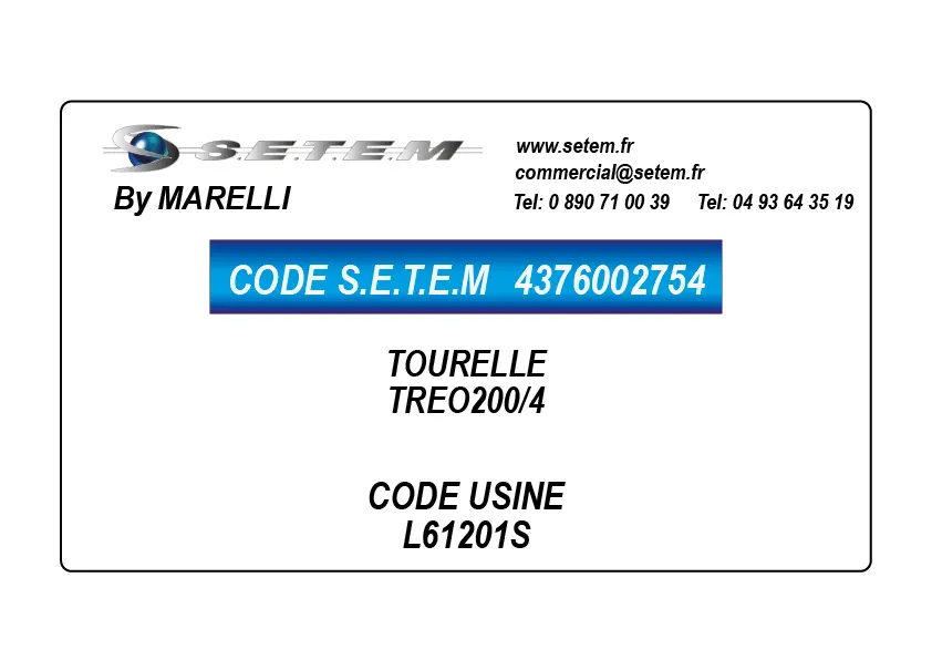 4376002754-TOURELLE MARELLI TREO200/4 *L61201S*