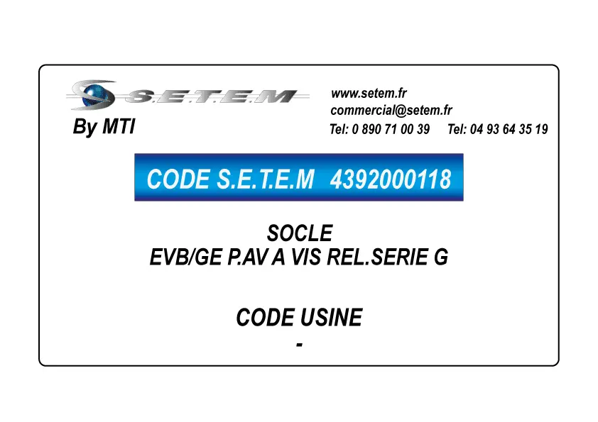 4392000118-SOCLE A VIS EVB/GE P.AV REL.SERIE G MTI 2