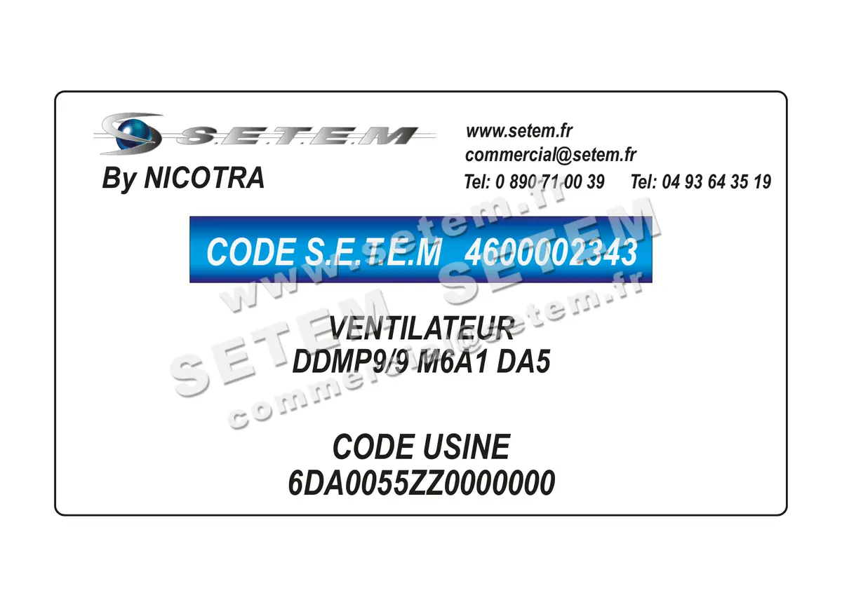 4600002343-VENTILATEUR NICOTRA DDMP9/9 M6A1 DA5 *6DA0055ZZ0000000*