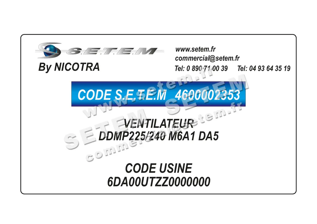 4600002353-VENTILATEUR NICOTRA DDMP225/240 M6A1 DA5 *6DA00UTZZ0000000*