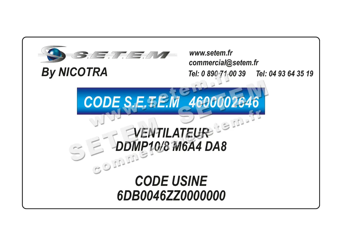 4600002646-VENTILATEUR NICOTRA DDMP10/8 M6A4 DA8 *6DB0046ZZ0000000*