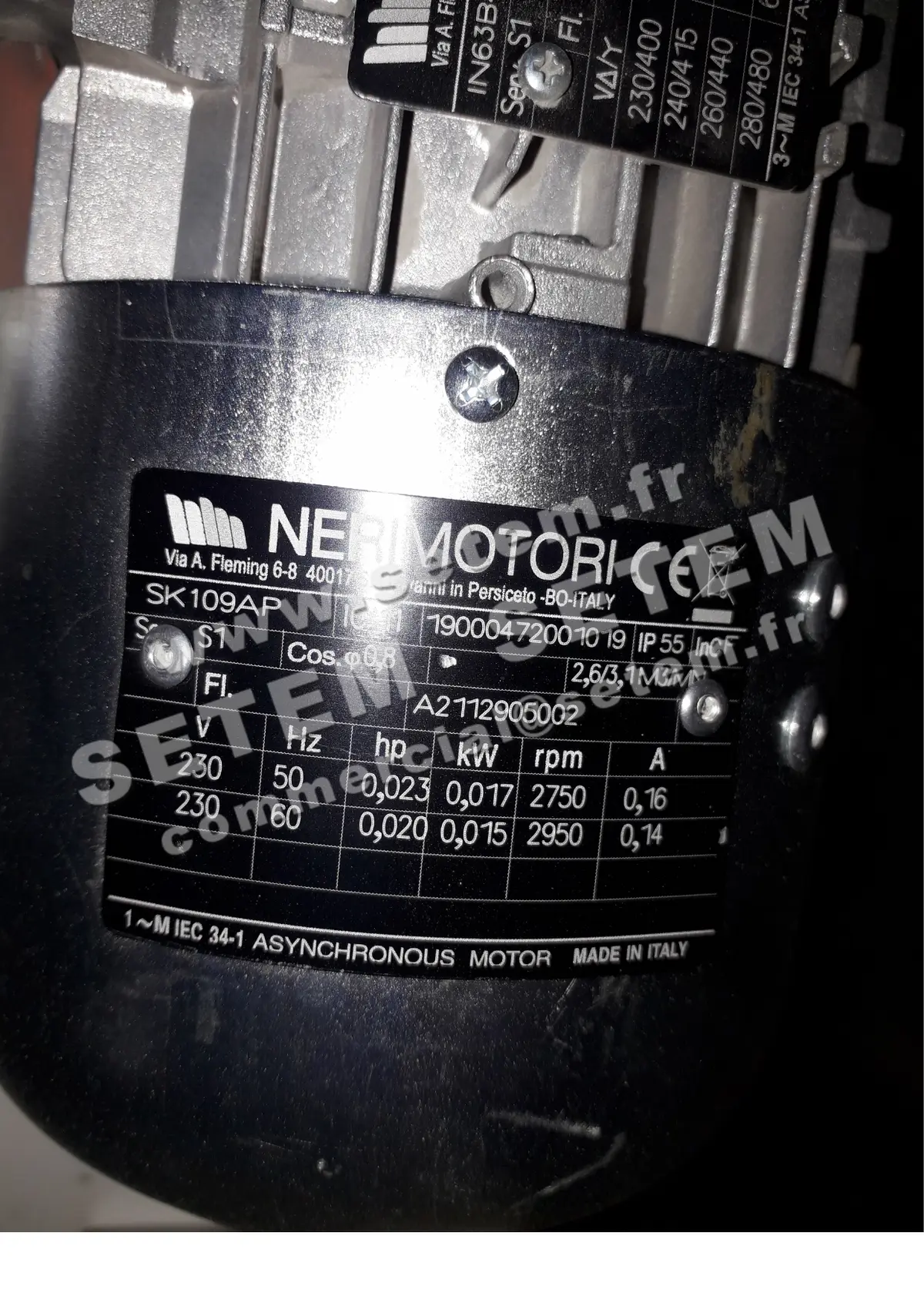 4621001010-MOTEUR NERI 0.017KW 2P M230V B3 SK109AP *19000472001019*