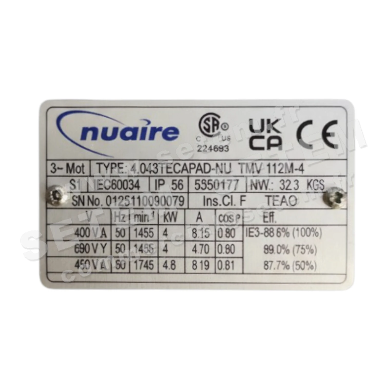 VENTILATEUR SC800O46GX-5292 4.043TECAPAD-NUTMV112M-4 3