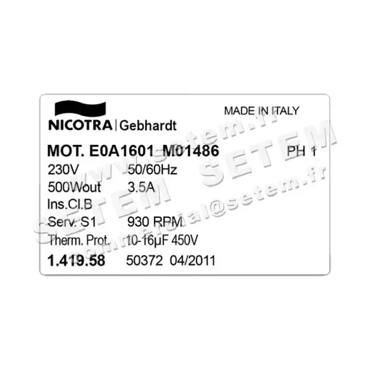 4624000007-MOTEUR NICOTRA GEBHARDT K60630MO1486 *141958* 2