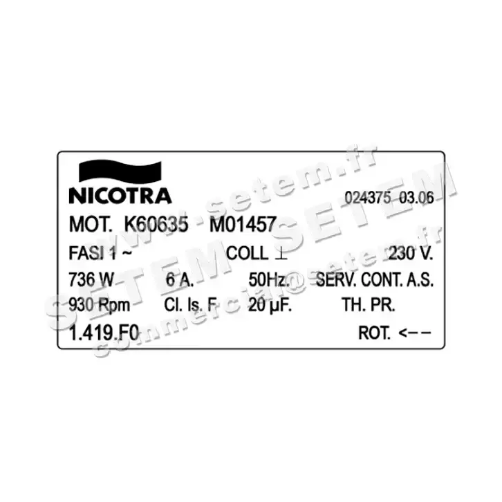 4624000049-MOTEUR K60635M01457 *1419F0*  3