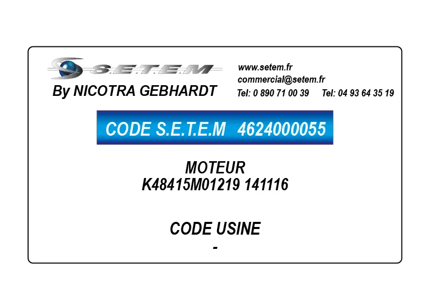 4624000055-MOTEUR NICOTRA GEBHARDT K48415M01219 "141116"