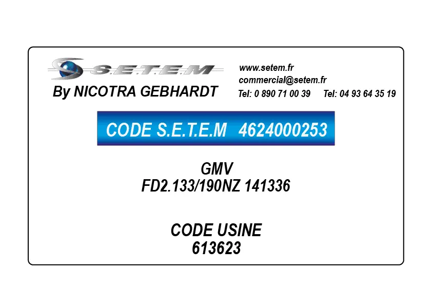 4624000253-GMV NICOTRA GEBHARDT FD2.133/190NZ 141336 *613623*