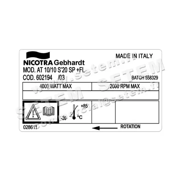 4624000277-VENTILATEUR NICOTRA GEBHARDT AT10/10S Ø20 SP +FL *602194* 4