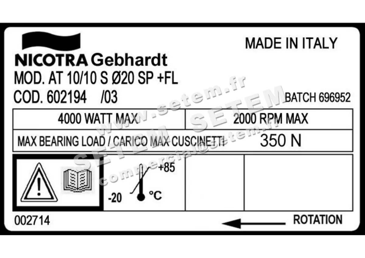 4624000277-VENTILATEUR NICOTRA GEBHARDT AT10/10S Ø20 SP +FL *602194* 2