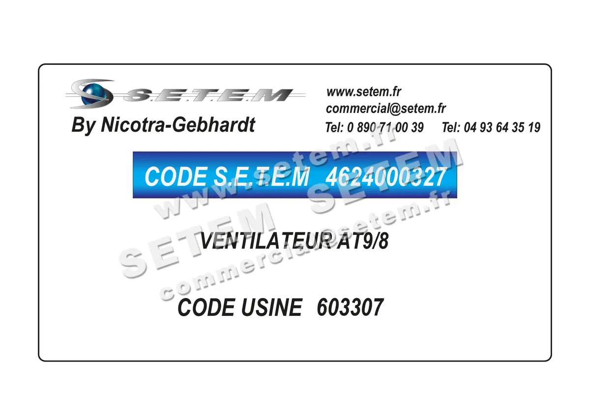 4624000327-VENTILATEUR NICOTRA GEBHARDT AT9/8 *603307*