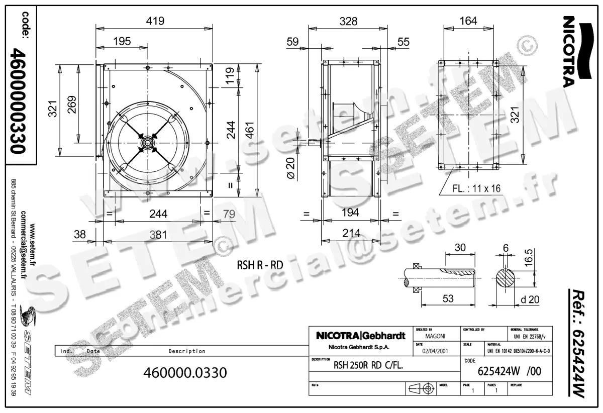 4624000330-VENTILATEUR NICOTRA GEBHARDT VRE RSH250R RD C/FL +TRONC *625424W* 2
