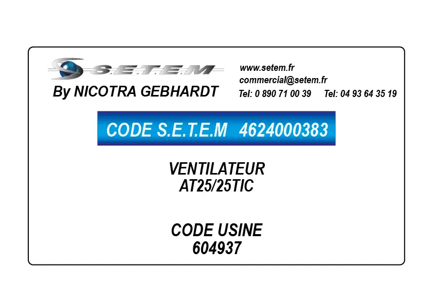 4624000383-VENTILATEUR NICOTRA GEBHARDT AT25/25TIC *604937*