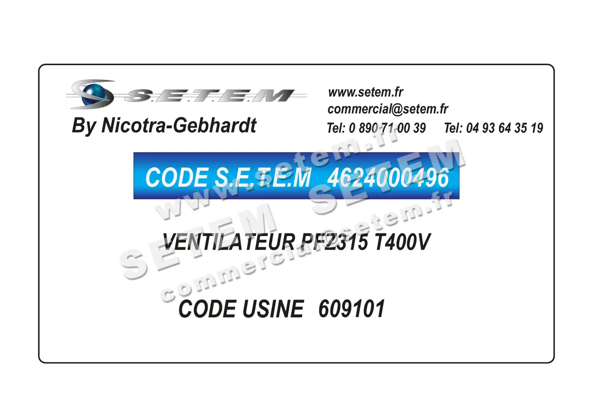 4624000496-VENTILATEUR NICOTRA GEBHARDT PFZ315 T400V *609101*