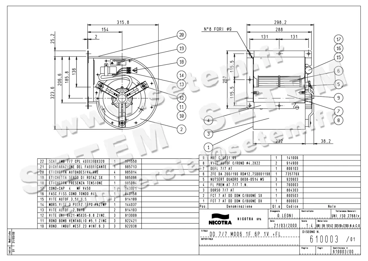 4624000500-VENTILATEUR NICOTRA GEBHARDT DD7/7 62W 6P M230V 1V M006 +BR *610003*