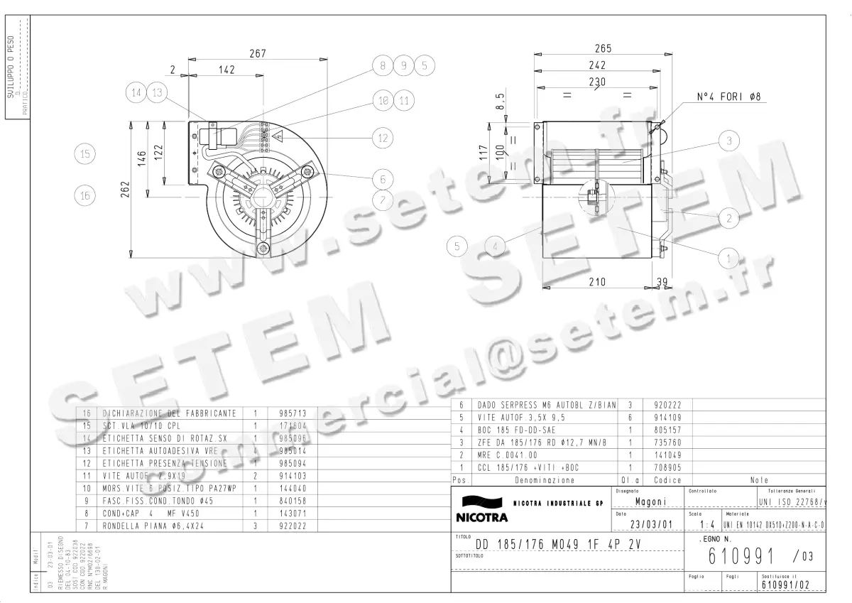 4624000531-VENTILATEUR NICOTRA GEBHARDT DD185/176 105W 4P M230V 2V M049 *610991* 2