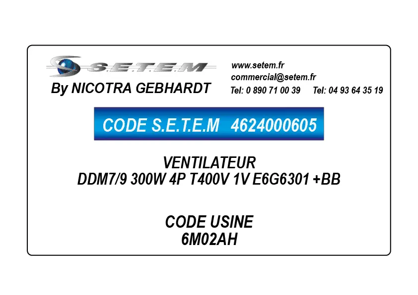 4624000605-VENTILATEUR DDM7/9 300W 4P T400V 1V E6G6301 +BB *6M02AH*