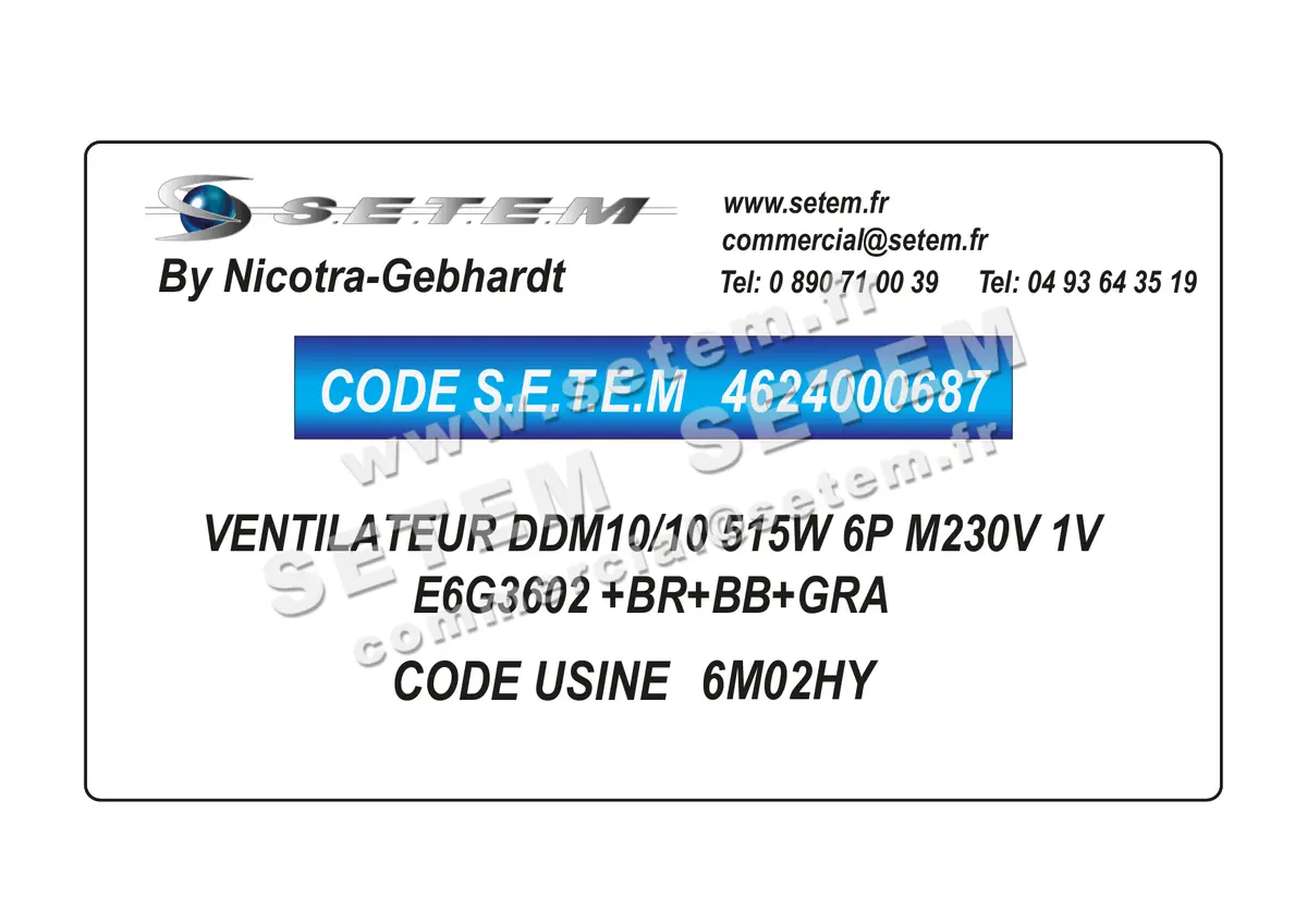 4624000687-VENTILATEUR NICOTRA GEBHARDT DDM10/10 515W 6P M230V 1V E6G3602 +BR+BB+GRA *6M02HY* 2