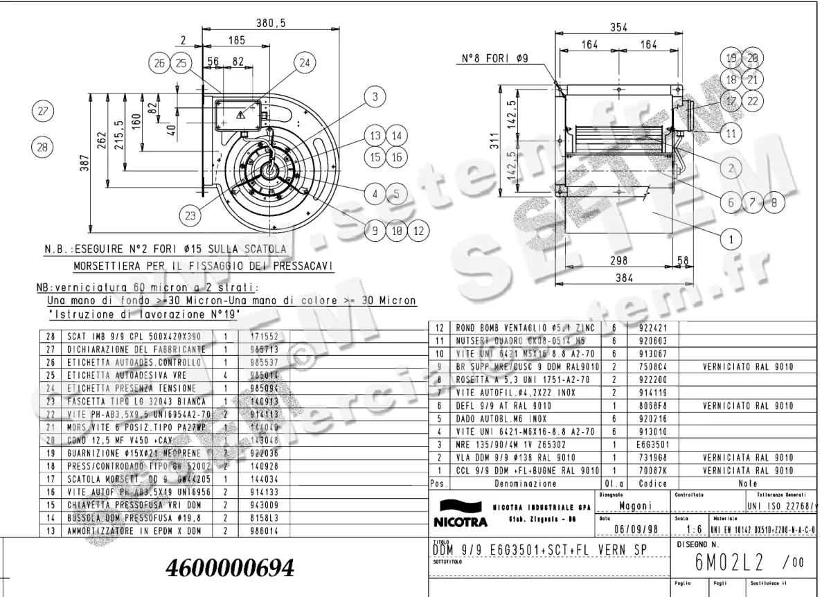 4624000694-VENTILATEUR NICOTRA GEBHARDT DDM9/9 550W 4P M230V 1V E6G3501 +BR+BB+PE *6M02L2*