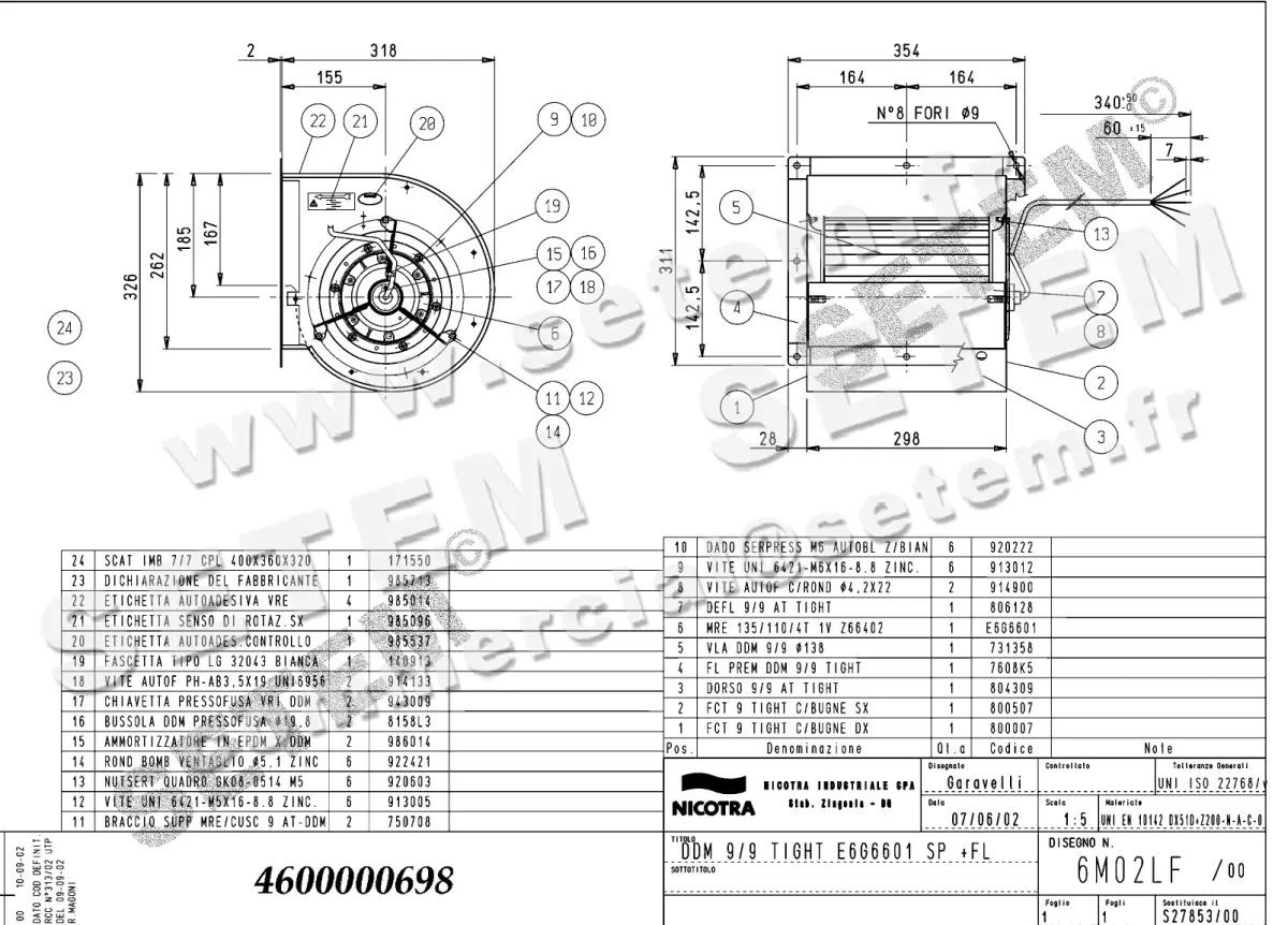 4624000698-VENTILATEUR NICOTRA GEBHARDT DDM9/9TIG 550W 4P T230/400V 1V E6G6601 SP +BR *6M02LF*